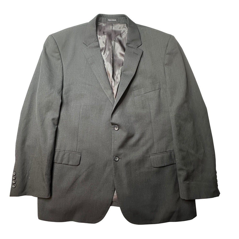 Pronto Uomo Blazer Mens 48 Regular Gray Platinum 100% Wool Suit Jacket 2 Button